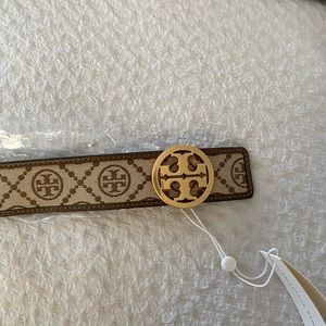 Tory Burch BRAND NEW 1.5 T monogram jacquard belt xs
